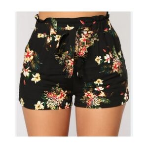 Ambiance Apparel Floral Tie Shorts‎ Size Juniors Large